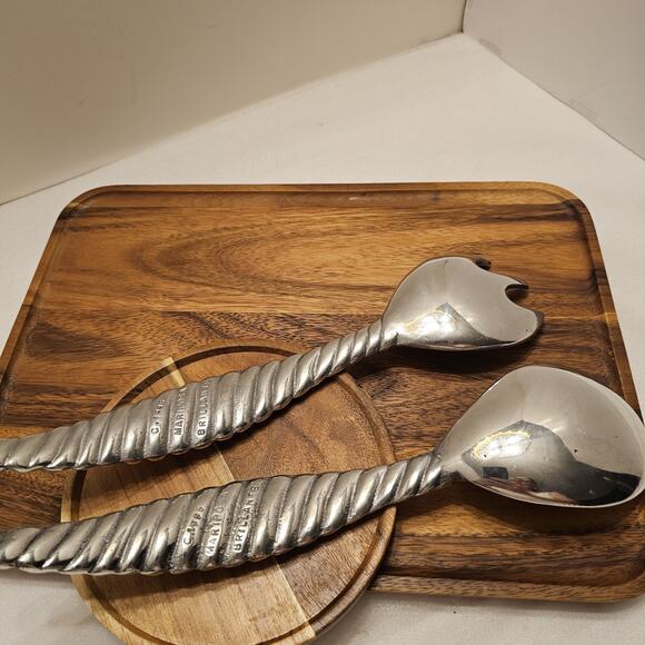 Cast Aluminum Large Fork Spoon Serving Utensils 1995 Mariposa Brillante - Picture 7 of 7